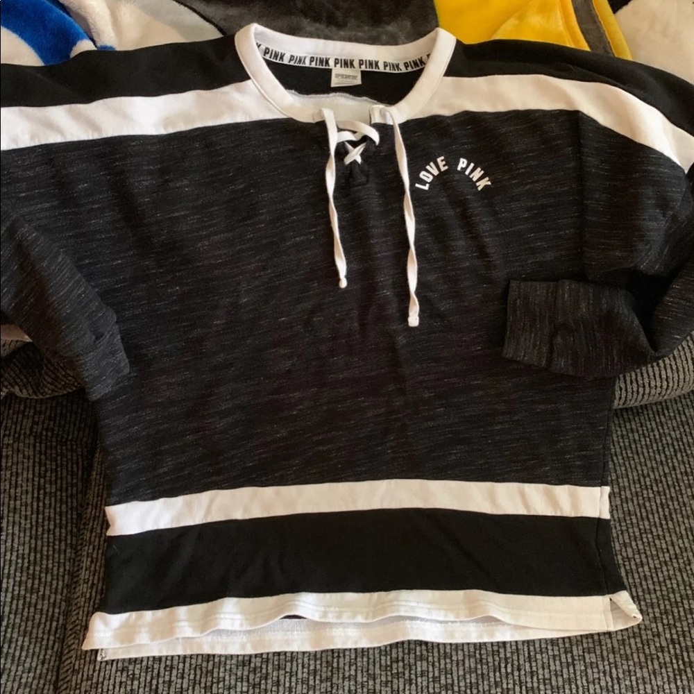 PINK Lace Up Crew